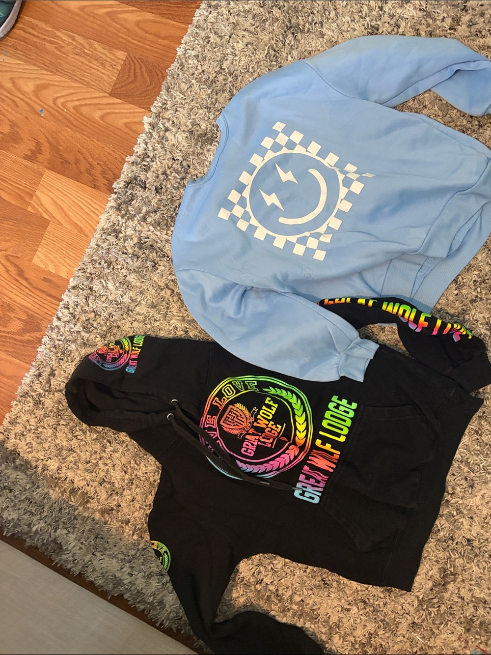 Chill Vibes Light Blue Kids Sweatshirt with Smile Logo